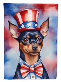 Miniature Pinscher Patriotic American Garden Flag Mailbox Flag Decorative Yard Flag Banner Outside Patio Artwork Yard Flower Beds, Garden Size