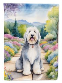 Old English Sheepdog Spring Path Garden Flag Mailbox Flag Decorative Yard Flag Banner Outside Patio Artwork Yard Flower Beds, Garden Size, Multic