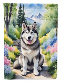 Alaskan Malamute Spring Garden Garden Flag Mailbox Flag Decorative Yard Flag Banner Outside Patio Artwork Yard Flower Beds, Garden Size, Multicol