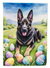 Black German Shepherd Easter Egg Hunt Garden Flag Mailbox Flag Decorative Yard Flag Banner Outside Patio Artwork Yard Flower Beds, Garden Size