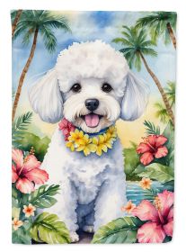Bichon Frise Luau Garden Flag Mailbox Flag Decorative Yard Flag Banner Outside Patio Artwork Yard Flower Beds, Garden Size, Multicolor