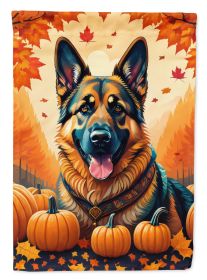 German Shepherd Fall House Flag Large Porch Sleeve Pole Decorative Outside Yard Banner Artwork Wall Hanging, Polyester, House Size, Multicolor