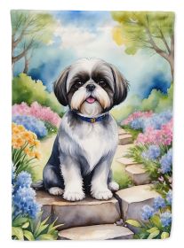 Shih Tzu Spring Path Garden Flag Mailbox Flag Decorative Yard Flag Banner Outside Patio Artwork Yard Flower Beds, Garden Size, Multicolor