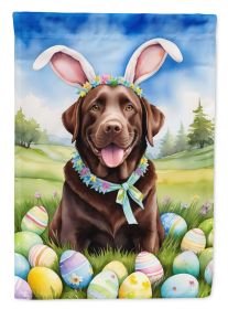 Chocolate Labrador Retriever Easter Egg Hunt Garden Flag Mailbox Flag Decorative Yard Flag Banner Outside Patio Artwork Yard Flower Beds, Garden