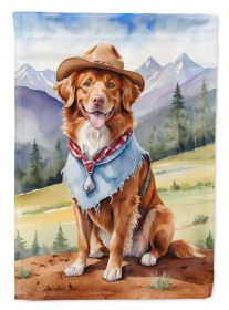 Nova Scotia Duck Tolling Retriever Cowboy Welcome House Flag Large Porch Sleeve Pole Decorative Outside Yard Banner Artwork Wall Hanging, Polyest