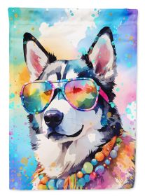 Siberian Husky Hippie Dawg Garden Flag Mailbox Flag Decorative Yard Flag Banner Outside Patio Artwork Yard Flower Beds, Garden Size, Multicolor