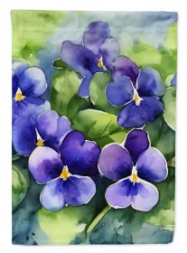 Rhode Island Violets in Watercolor Garden Flag Mailbox Flag Decorative Yard Flag Banner Outside Patio Artwork Yard Flower Beds, Garden Size