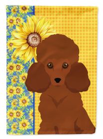 Summer Sunflowers Toy Red Poodle Garden Flag Mailbox Flag Decorative Yard Flag Banner Outside Patio Artwork Yard Flower Beds, Garden Size, Multic