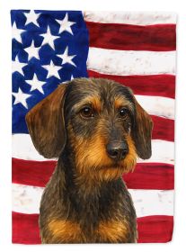 Wirehaired Wild Boar Dachshund American Flag Garden Flag Mailbox Flag Decorative Yard Flag Banner Outside Patio Artwork Yard Flower Beds, Garden