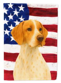 Orange and White Pointer American Flag Garden Flag Mailbox Flag Decorative Yard Flag Banner Outside Patio Artwork Yard Flower Beds, Garden Size