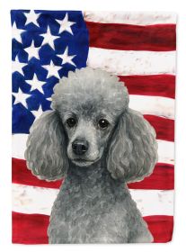 Silver Toy Poodle American Flag Garden Flag Mailbox Flag Decorative Yard Flag Banner Outside Patio Artwork Yard Flower Beds, Garden Size, Multico