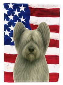 Gray Skye Terrier American Flag Garden Flag Mailbox Flag Decorative Yard Flag Banner Outside Patio Artwork Yard Flower Beds, Garden Size, Multico