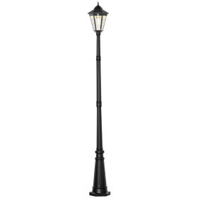 Outsunny 8' Solar Lamp Post Light, Waterproof Aluminum, Motion Activated Sensor PIR, Automatic Outdoor Vintage Street Lamp for Garden, Lawn, Path